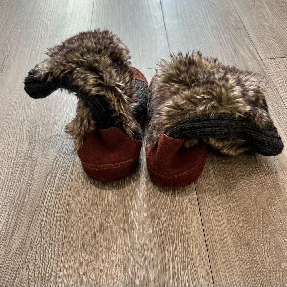 Acorn Unisex Brown Fur Slouch Boot Socks Toddler 1-2 Boho Tribal